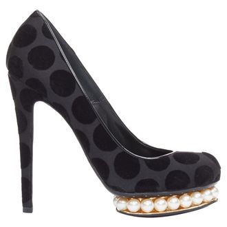 Nicholas Kirkwood Casati velvet pearl platform pumps