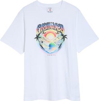 Casablanca Airspray Graphic T-Shirt in White Jersey at Nordstrom, Size X-Large