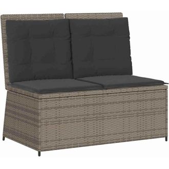 vidaXL Banco De Jard&iacute;n Gris Rat&aacute;n Sint&eacute;tico Vidaxl