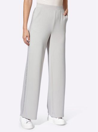 Heine Jerseyhose HEINE, Damen, Gr. 34, Normalgr&ouml;ssen, grau (hellgrau), 50% Modal, 44% Polyester, 6% Elasthan, unifarben, Hosen Jerseyhose