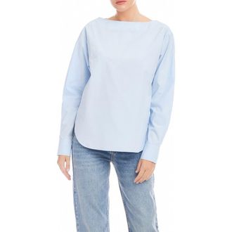 Fifteen Twenty Elyse Boat Neck Cotton Top in Light Blue at Nordstrom, Size X-Small