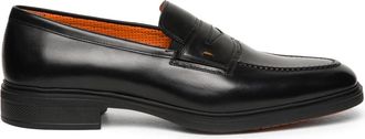 Santoni Easy leren loafers - Heren - Loafers - Zwart - 45 EU - Leer - Schoenen
