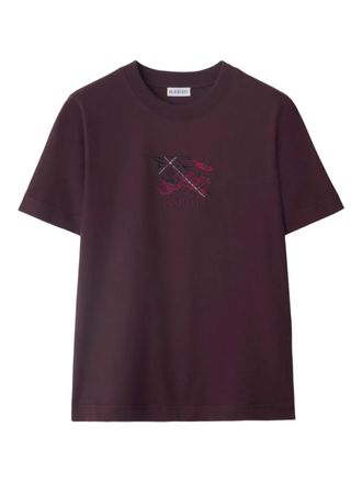 Burberry knight check T-shirt - women - Cotton - S - Red