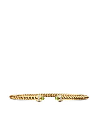 David Yurman 18kt yellow gold Classic Cablespira diamond bracelet (3mm)