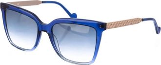 Liu Jo Vierkante zonnebril met metalen details - Dames - Zonnebrillen - Blauw - ONE Size - Accessoires