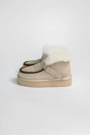 Max & Moi Womens Alpine Suede And Sheepskin Boot In Latte