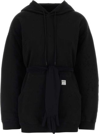 Maison Margiela Black Cotton Mini Sweatshirt Dress