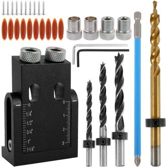 OEM Plantilla Para Agujeros Ocultos De 38 Piezas, Plantilla Para Perforaci&oacute;n Oblicua, Kit De Brocas Para Espigas De 15&deg;, Gu&iacute;a De Perforaci&oacute;n De Esquinas P
