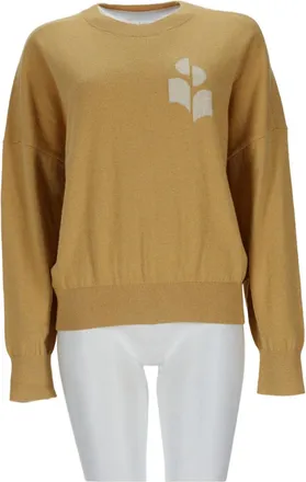 Isabel Marant Beige Knit Sweater With Relaxed Fit And Abstract Pattern