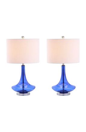 Jonathan Y Designs Cecile 25.5 Glass Teardrop LED Table Lamp in Cobalt Blue at Nordstrom