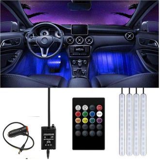 Trade Shop Trade Shop - Striscia Per Auto 48 Led Rgb 4 Room 8 Colours M&uacute;sica Modelo Con Telecommend