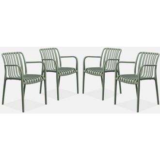 Sweeek Set 4 poltrone da giardino in plastica