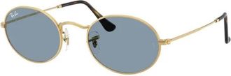 Ray-Ban Vintage Ovale Unisex Zonnebril - Heren - Zonnebrillen - Geel - 51 MM - Accessoires