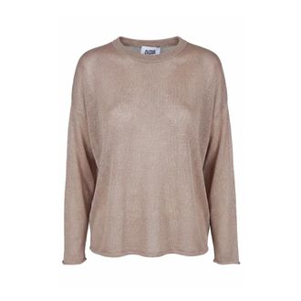 Alpha Studio Round-neck Knitwear, female, Beige, Size: M Round-neck Knitwear