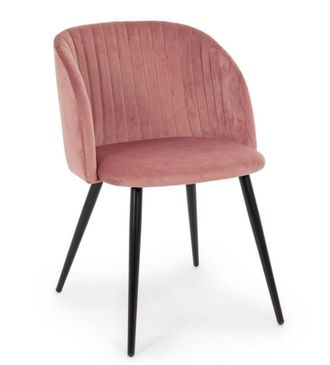 BIZZOTTO Juego de 2 sillas de comedor de fibra sint&eacute;tica, rosa