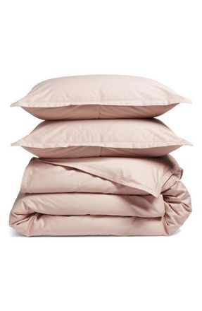 Nordstrom 400 Thread Count Organic Cotton Sateen Duvet Cover & Shams Set in Pink Sepia at Nordstrom, Size Queen