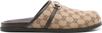 Gucci Horsebit mules - men - Canvas/Calf Leather/Rubber - 8 - Neutrals