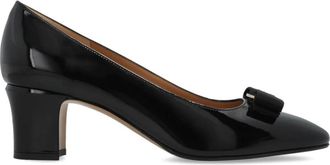 Ferragamo Schoenen, Dames, Zwart, 39 1/2 EU, Leer, Vara Pumps met Hak