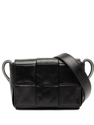 Bottega Veneta 2012-2025 Candy Paper Calfskin Intrecciato Cassette crossbody bag - unisex - Calf Leather - One Size - Black