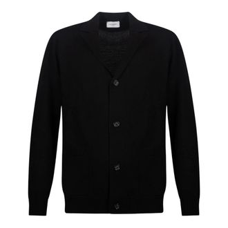 Paolo Pecora Truien & Vesten, Heren, Zwart, L, Katoen, Cardigan met reverskraag