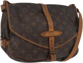 Louis Vuitton Pre-owned Cross Body Bags, female, Brown, Size: ONE SIZE Pre-owned Canvas Cross Body Bag