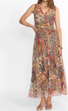 Johnny Was Mazzy Boxy Shirred Dress In Wild Gardenia