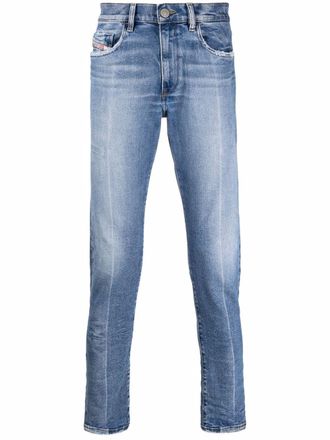 Diesel whiskering effect slim-fit jeans - men - Cotton/Polyester/Spandex/Elastane - 29/32 - Blue