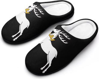 Generic Lublin Voivodeship State Flag Mens House Slippers Memory Foam Washable Cotton Slip on Home Shoes