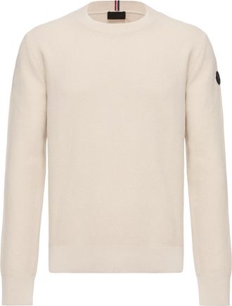 Moncler Moncler Cotton Knit Sweater, Men, White, Size: Xxl