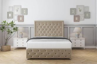 Comfort Beds Winchester Coniston Divan Set No Drawers-26 Headboard-Footboard in Cream | Size: Single