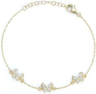Glaze Jewelry Cubic Zirconia Butterfly Station Chain Bracelet in Gold at Nordstrom Rack