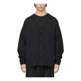 Yohji Yamamoto Truien & Vesten, Heren, Zwart, M, Polyester, Cardigan Chito in Viscosa
