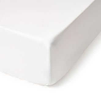 Textura S&aacute;bana bajera de algod&oacute;n sat&eacute;n 800 hilos color blanco. Cama 150-160cm