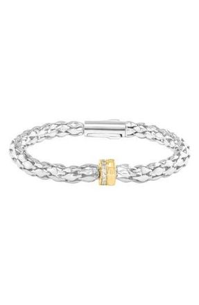 Effy 14K Gold & Sterling Silver Diamond Rondelle Chain Bracelet at Nordstrom Rack, Size 7.5