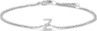 House of Brilliance 10K Gold Diamond Accent A-Z Initial Charm and Link Bracelet