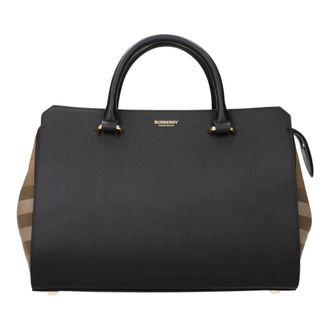 Burberry Tassen, Dames, Zwart, ONE Size, Leer, Burberry Black Leather Handbag