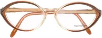 Saint Laurent Pre-owned Acetate sunglasses - Dames - Vintage Accessoires - Bruin - ONE Size - Vintage
