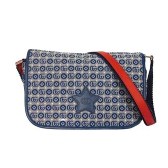 Gucci Pre-owned Cross Body Bags, female, Blue, Size: ONE SIZE Pre-owned Vintage Messenger Bag