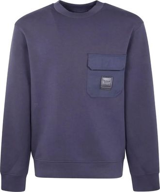 Emporio Armani Blue Crewneck Logo Patch Sweatshirt