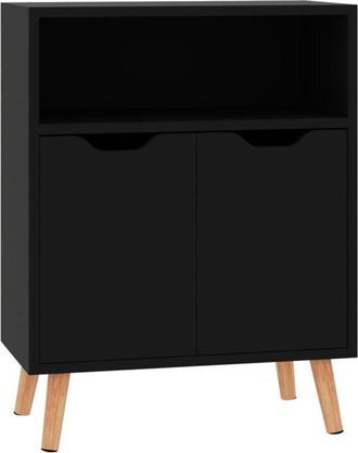 vidaXL Sideboard High Gloss Black 60x30x72 cm Engineered Wood Vidaxl