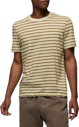 Prana Everyday Short Sleeve Regenerative Organic Cotton T-Shirt in Beach Pebble Stripe at Nordstrom, Size Xx-Large