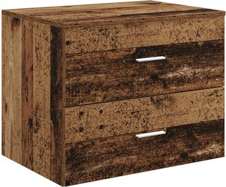 vidaXL Mueble De Ba&ntilde;o Montado En La Pared Madera Envejecida Vidaxl