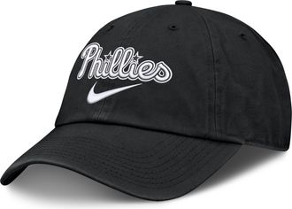 Nike Philadelphia Phillies Primetime Club Nike Mens MLB Unstructured Adjustable Hat in Black | NB0100APP-ZHP