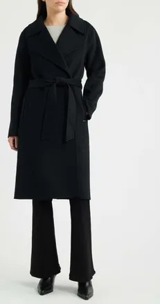 Michael Kors Wool Blend Double Face Coat in Black at Nordstrom, Size X-Small