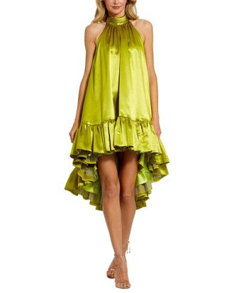 Mac Duggal High Neck Satin Mini Dress