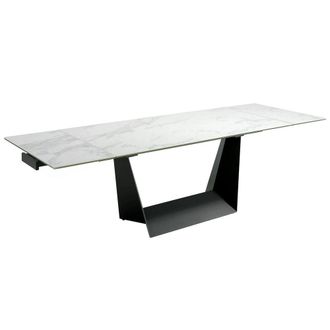 Angel Cerd&aacute; Extendable Dining Table, Porcelain Marble Top, Black
