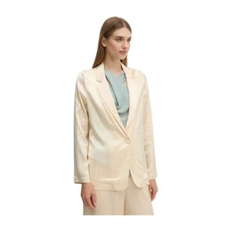 Benetton Jassen, Dames, Beige, XS, Colbert met reverskraag