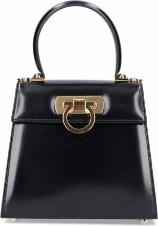 Ferragamo Small Iconic Top Handle Bag - Black