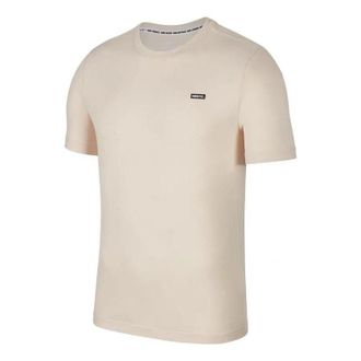 Nike Mens Nike F.C. Dri-Fit Solid Color Logo Round Neck Short Sleeve Creamy White T-Shirt BQ7681-838