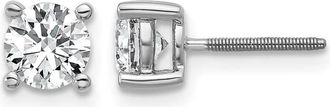 Diamond2Deal 14k Yellow Gold 1 ct Round Lab Grown Diamond Stud Earrings Screw Back VS Clarity, G-H Color